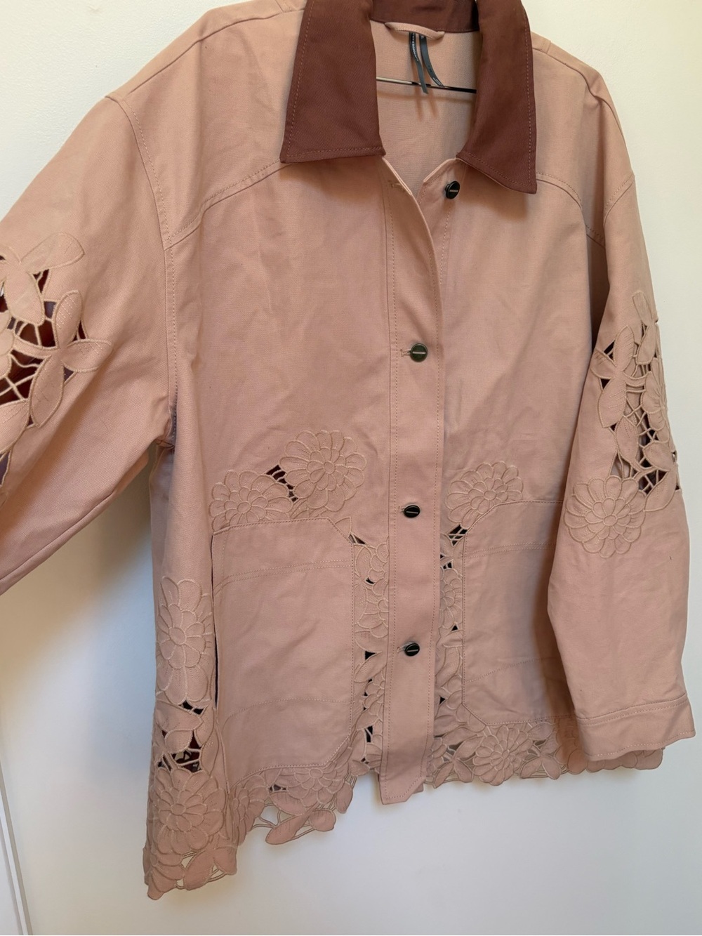 NWOT By Anthropologie Cotton Floral Cutwork Barn Jacket Size XL - Picture 7 of 16